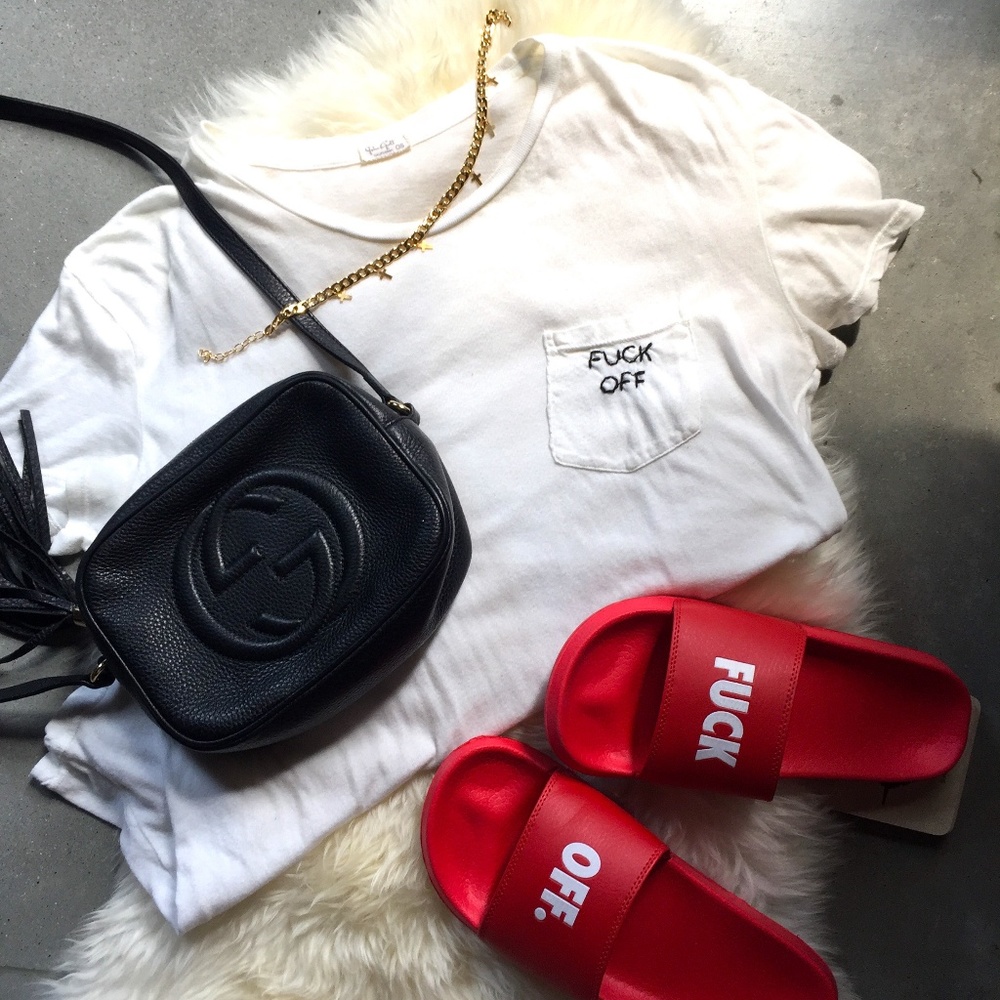 *Rare* Brandy Melville Fuck Off White T-Shirt